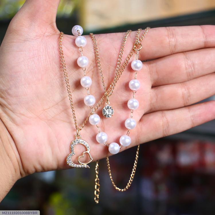 Gold-Plated Multi-Layer Pendant Necklace