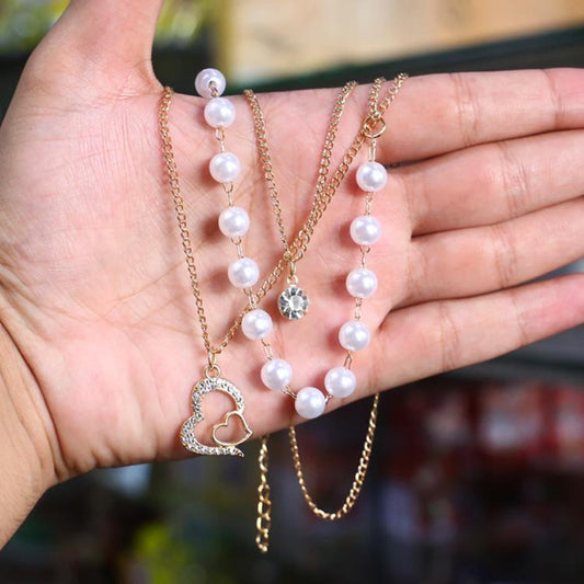 Gold-Plated Multi-Layer Pendant Necklace